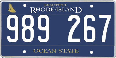 RI license plate 989267