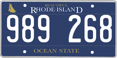 RI license plate 989268