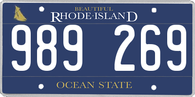 RI license plate 989269