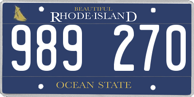 RI license plate 989270