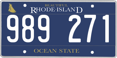 RI license plate 989271