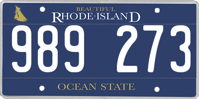 RI license plate 989273
