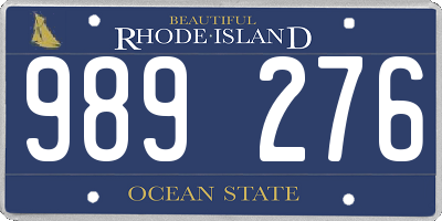 RI license plate 989276
