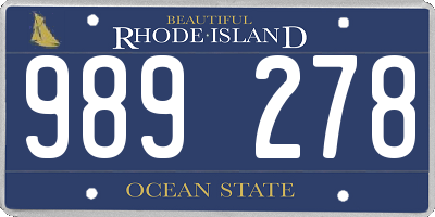 RI license plate 989278