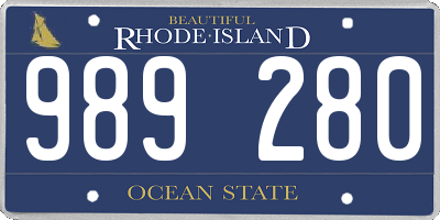 RI license plate 989280