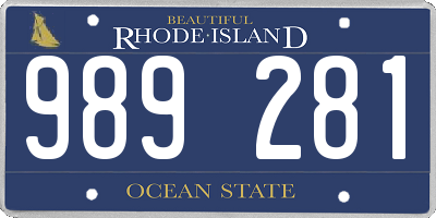 RI license plate 989281