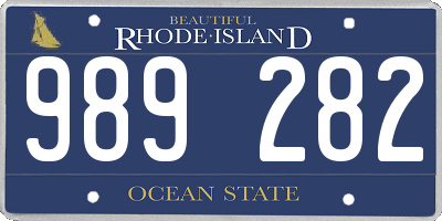 RI license plate 989282