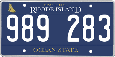 RI license plate 989283