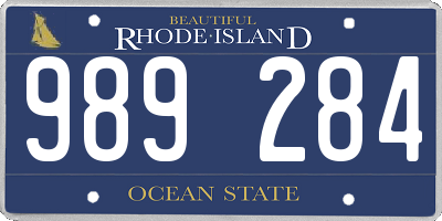 RI license plate 989284