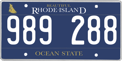 RI license plate 989288