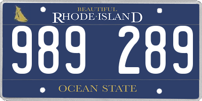 RI license plate 989289