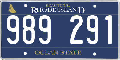 RI license plate 989291