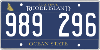 RI license plate 989296