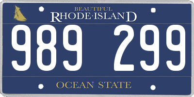 RI license plate 989299