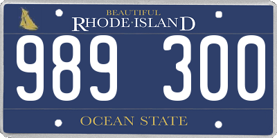 RI license plate 989300