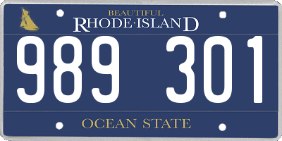 RI license plate 989301