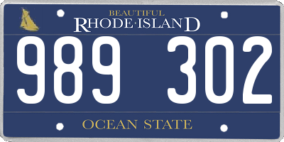 RI license plate 989302