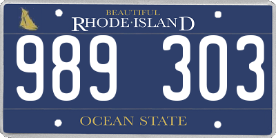 RI license plate 989303