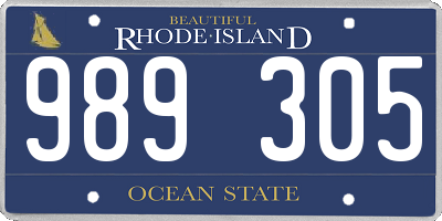 RI license plate 989305