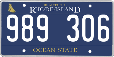 RI license plate 989306