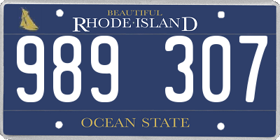 RI license plate 989307