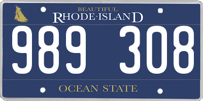 RI license plate 989308