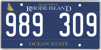 RI license plate 989309