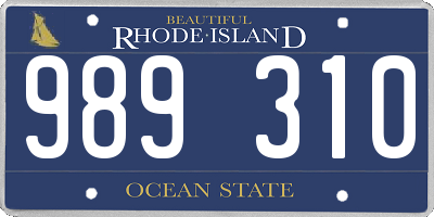 RI license plate 989310