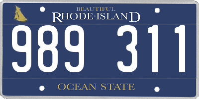 RI license plate 989311