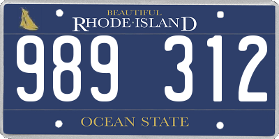 RI license plate 989312