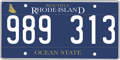 RI license plate 989313