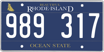 RI license plate 989317