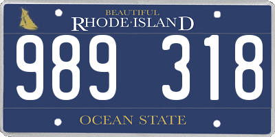 RI license plate 989318