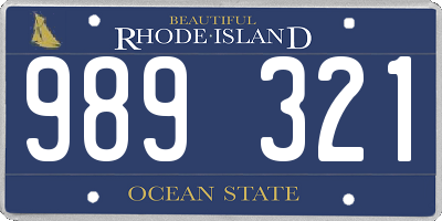 RI license plate 989321