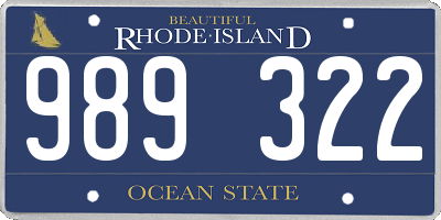 RI license plate 989322