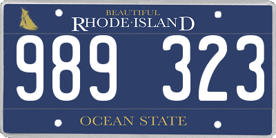 RI license plate 989323