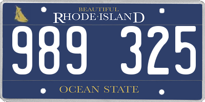 RI license plate 989325