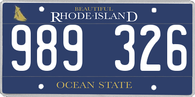 RI license plate 989326