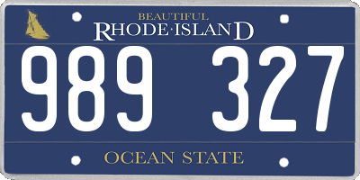 RI license plate 989327