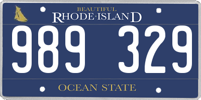 RI license plate 989329