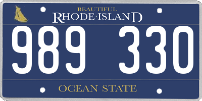 RI license plate 989330