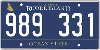 RI license plate 989331