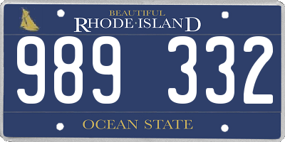 RI license plate 989332