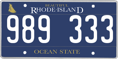 RI license plate 989333