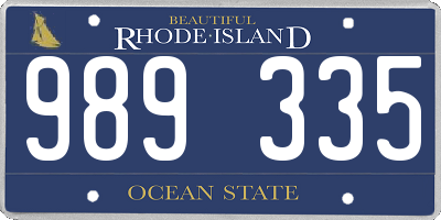 RI license plate 989335