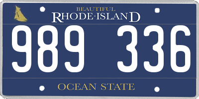 RI license plate 989336