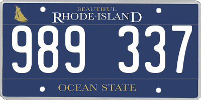 RI license plate 989337