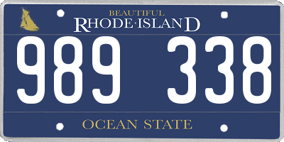 RI license plate 989338