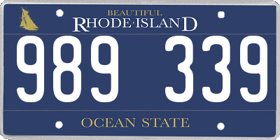 RI license plate 989339