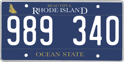 RI license plate 989340